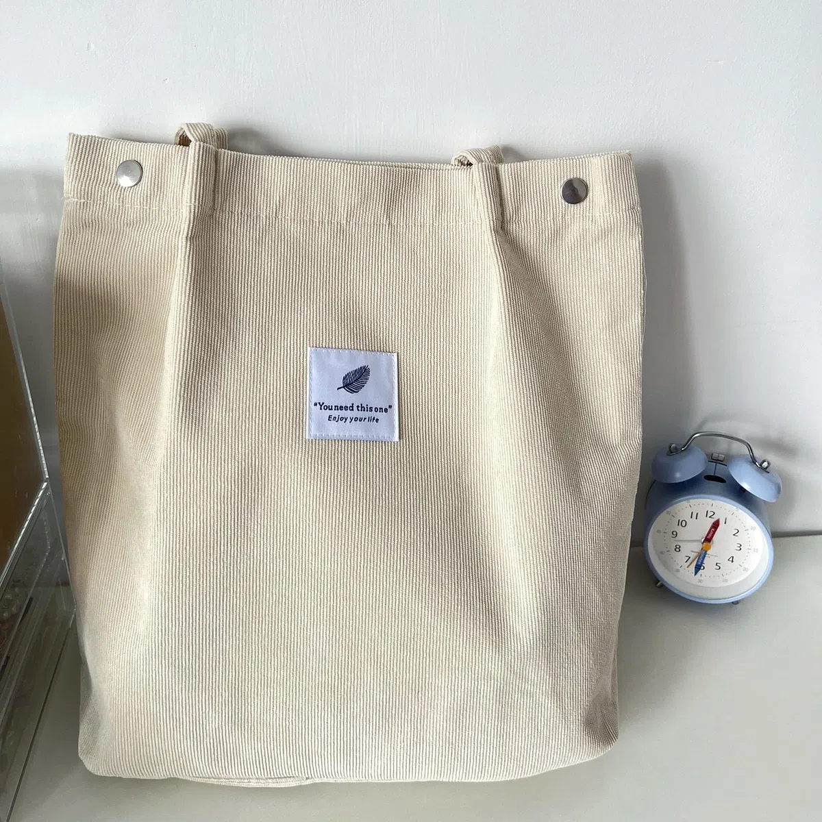 KEYRI Borsa a tracolla in velluto a coste, da donna, borsa a tracolla, grande, riutilizzabile, grande capacità, borsa per la spesa con borsa a tracolla interna, per scuola, università, viaggi, lavoro,