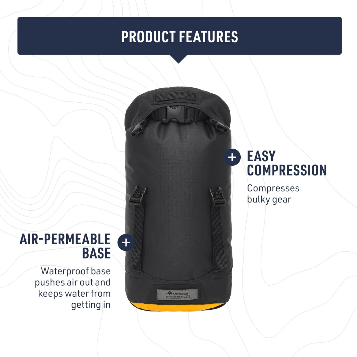 Sea to Summit - Evac Compression Dry Bag HD S 8L - Salvaspazio impermeabile Storage - Roll-Top - Tessuto Cordura resistente - Per zaino in spalla e kayak - 19,8 x 16,5 x 37,5 cm - Nero corvino - 220 g