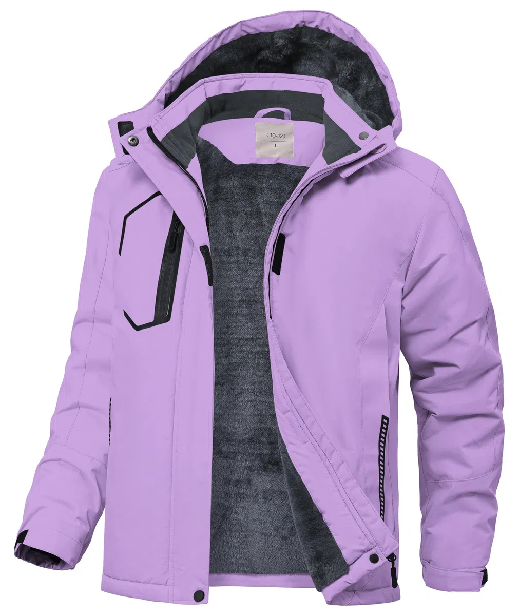 Zoofly Giacca Invernale Bambini Giacca da Neve in Pelo Caldo Giacca da Sci Impermeabile con Cappuccio