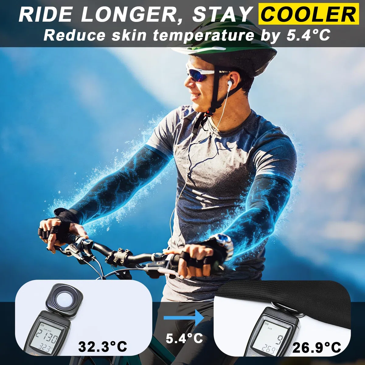 Protezione solare UV per uomo e donna, UPF 50+, scaldamuscoli estivi a compressione, unisex, scaldamuscoli per ciclismo, basket, golf, baseball, calcio