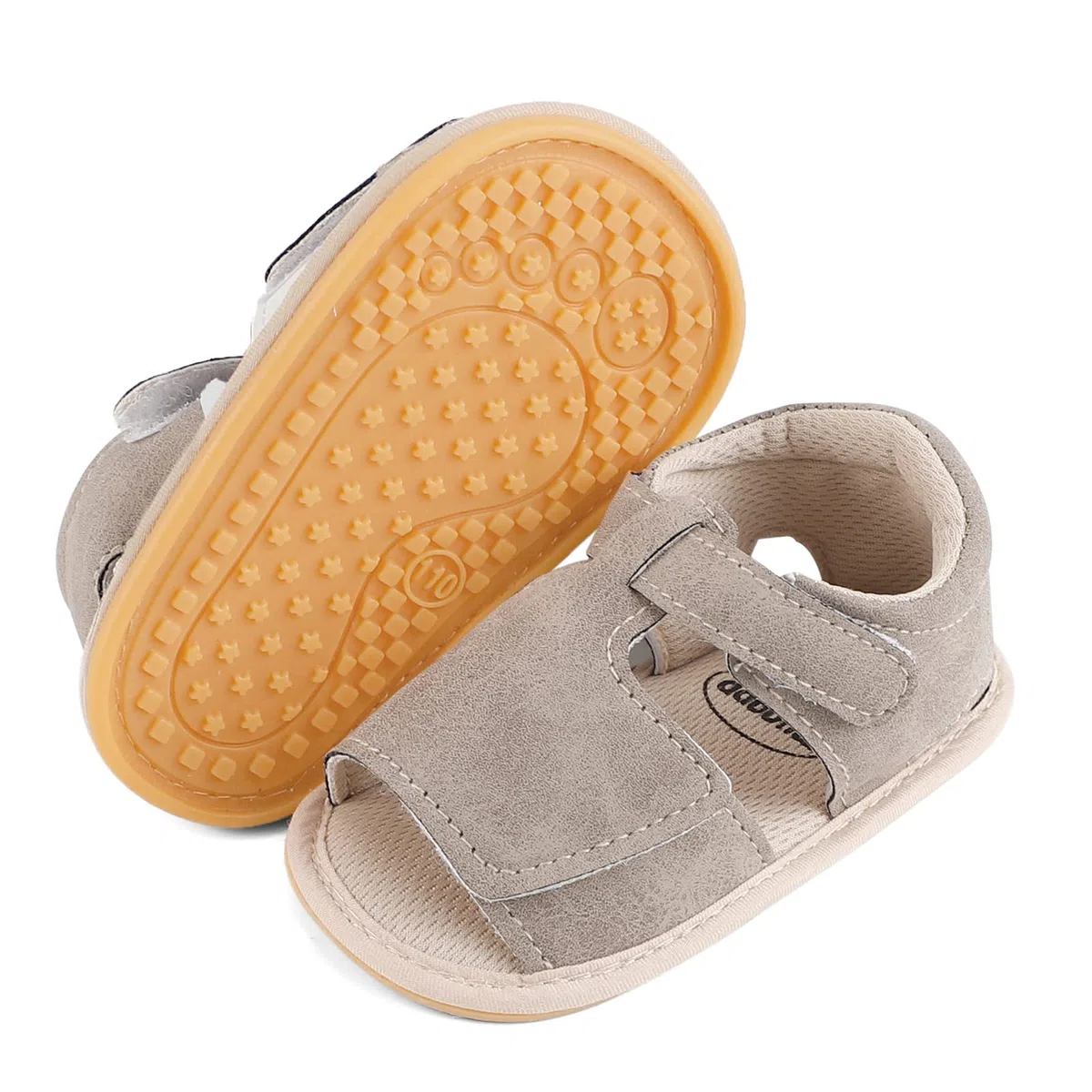 LACOFIA Sandali Neonato Battesimo Scarpe Primi Passi per Bambini estive con Suola in Gomma Antiscivolo Mesi