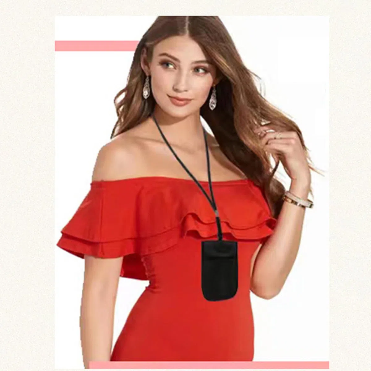HsentimenH Portafoglio per Reggiseno da Viaggio per Donna, Borsa Reggiseno Portamonete, Portafoglio Nascosto Lavabile Antifurto con Cinturino Regolabile per Donna Viaggi e Sport Tasca Nascosta