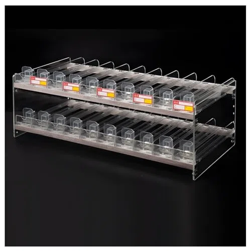 Generico Espositore per Sigarette in Acrilico - Supporto Rettangolare da banco e da Parete per supermercati, Design Trasparente, Ideale per banco Cassa, Dimensioni 49,5x28,4x4 cm