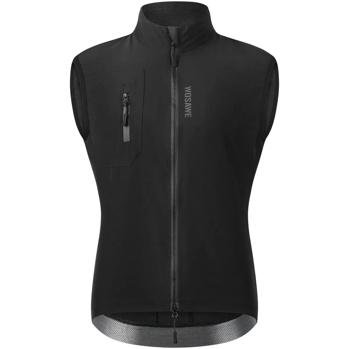 WOSAWE Gilet da ciclismo da uomo, leggero, traspirante, senza maniche, antivento, con cerniera YKK