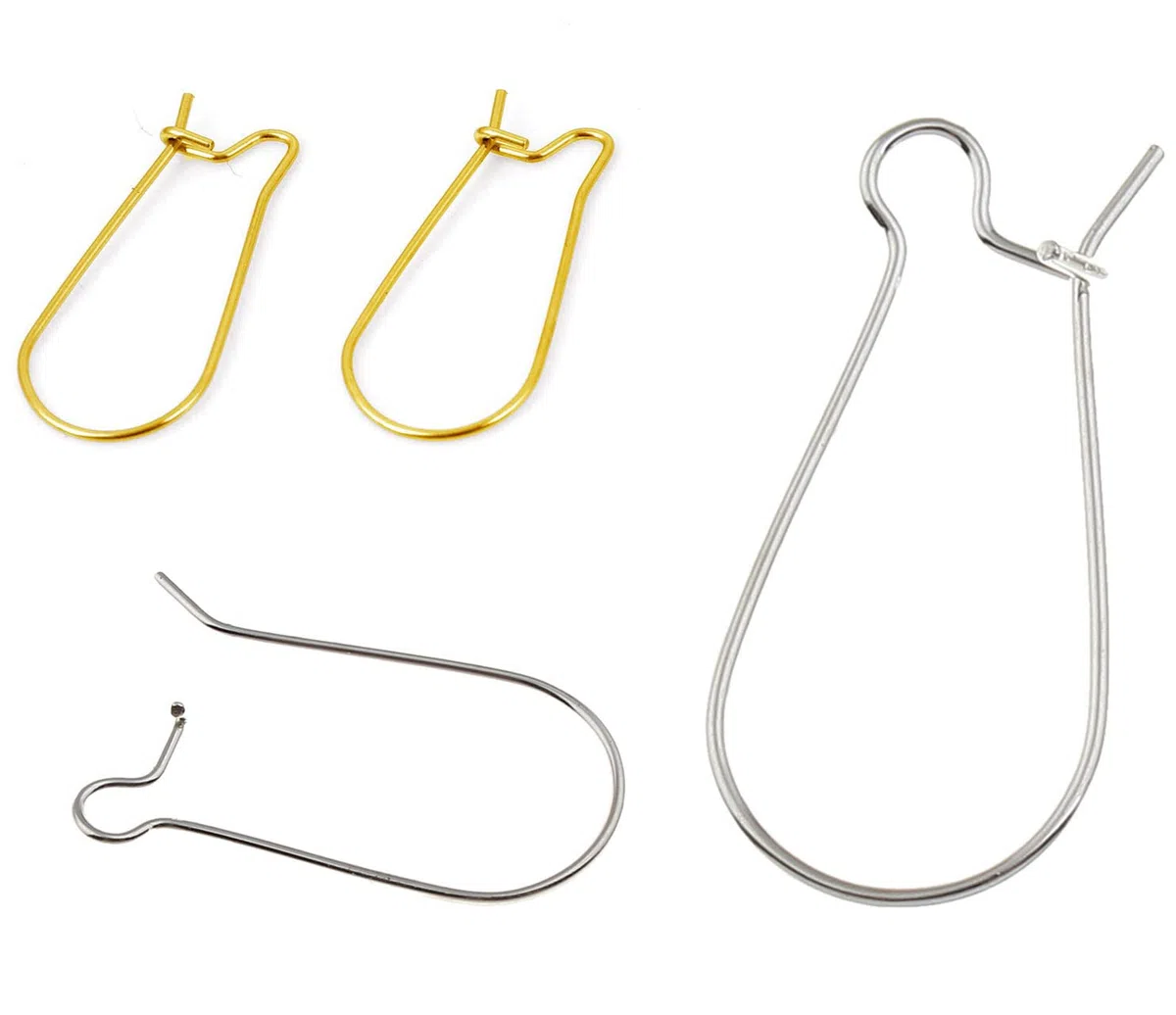 Perlin Orecchini a cerchio in acciaio inox, orecchini a cerchio dorati, accessori per la creazione di gioielli, 24 mm, 30 pezzi