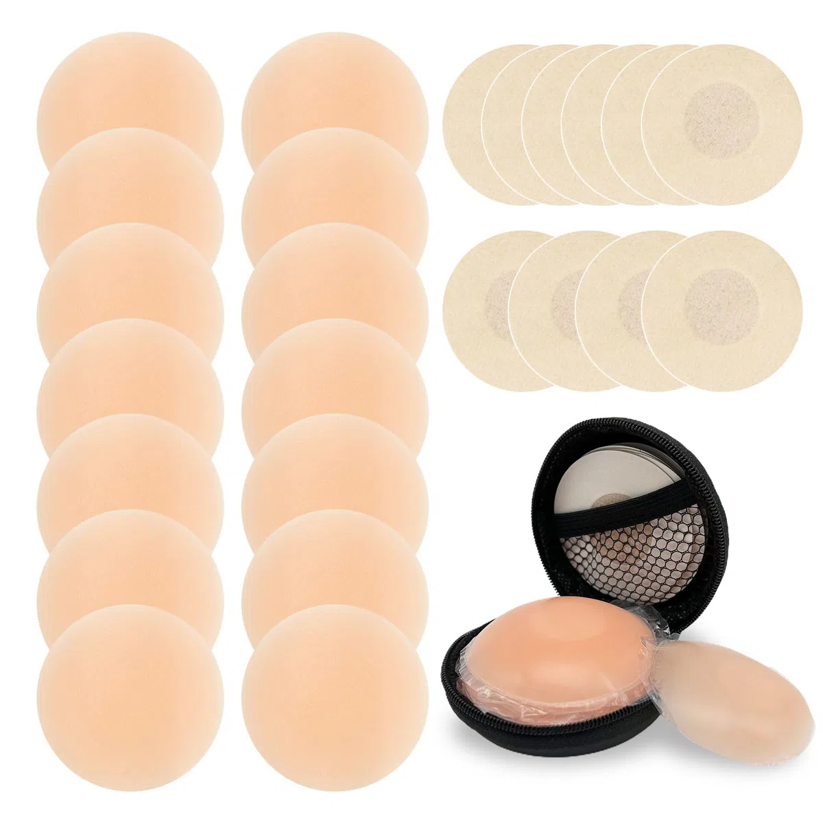 MIVAIUN 8 Paia Copricapezzoli Silicone, 10 pcs Adesivi Copricapezzoli, Copri Capezzoli in Silicone Riutilizzabile Copri Capezzoli da Donna, Nipple Cover Invisibile Senza Spalline Reggiseno per Ragazza