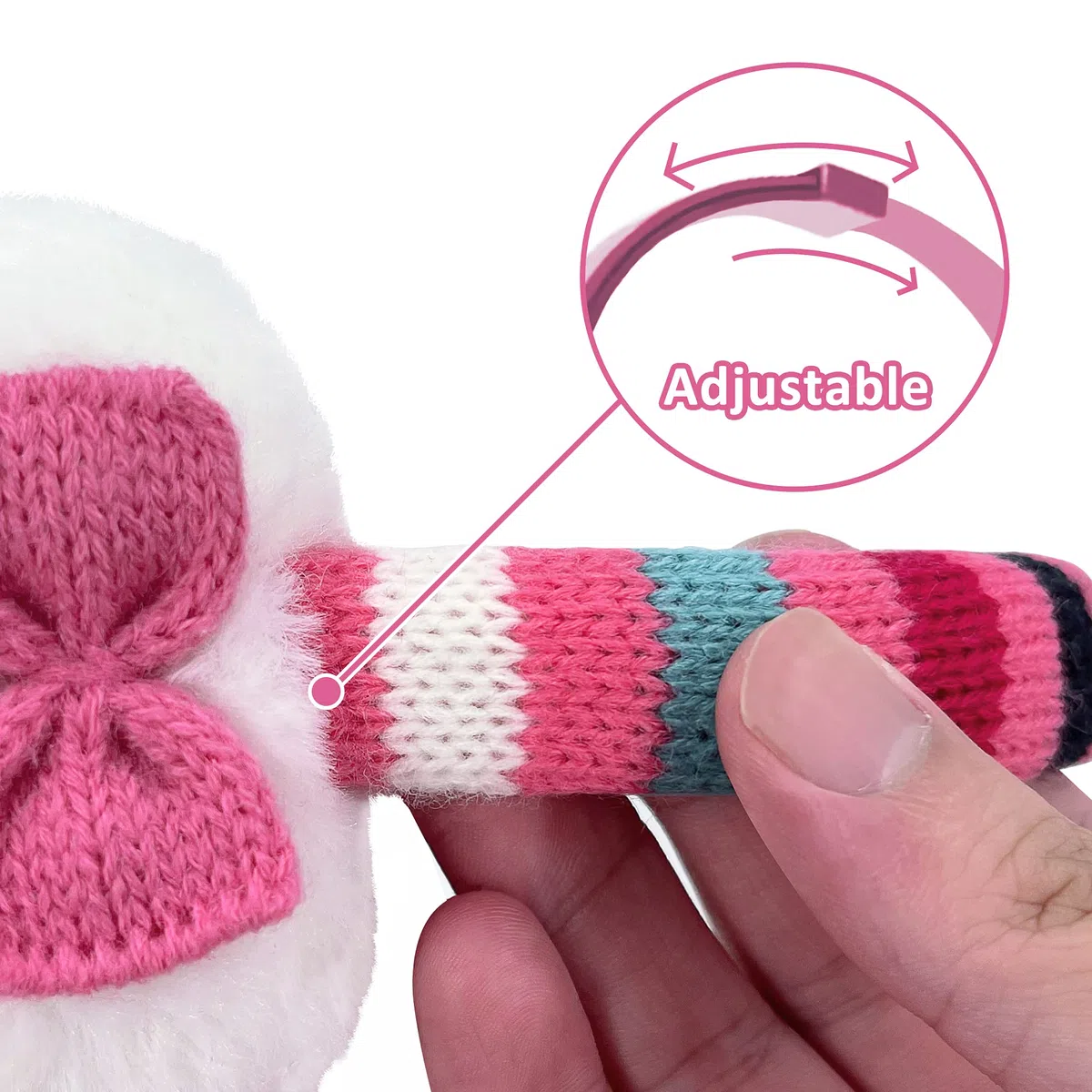 Girls Knitted Earmuffs Mittens and Scarf Set Kids Winter Warm Ear Muffs and Gloves Neck Warmer Set in Cute Animal Design