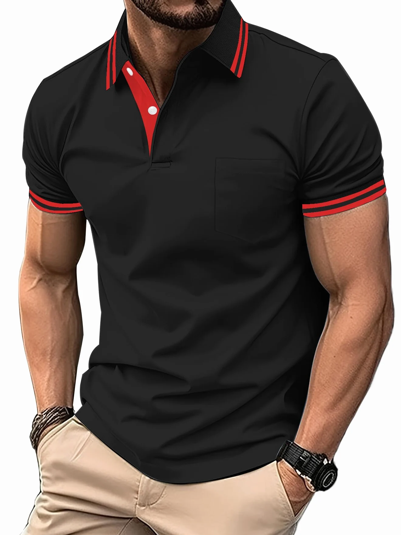 LLdress Polo Uomo Maniche Corte Pacco da 3 Polo da Golf Tennis T Shirt Leggera e Traspirante