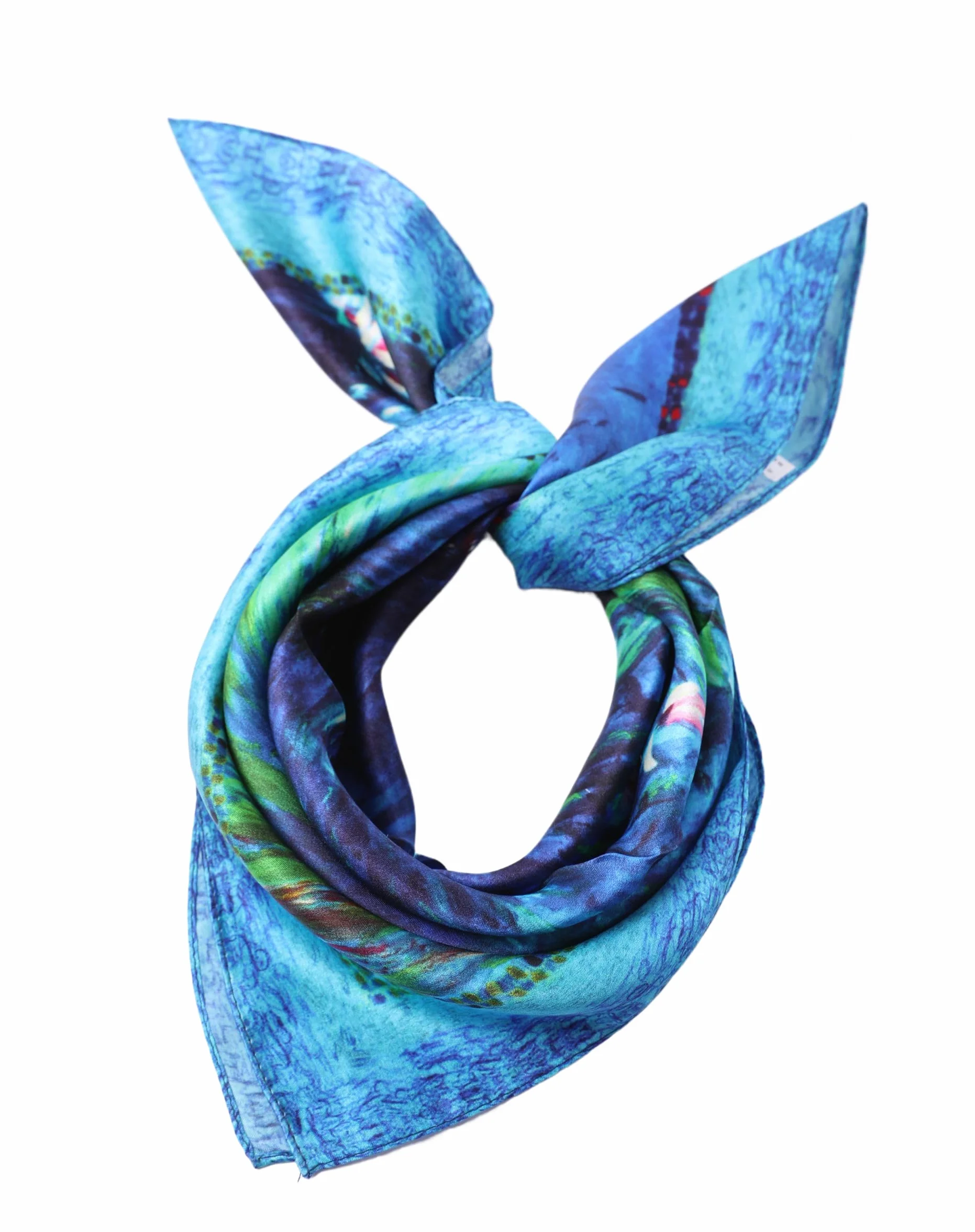 Fazzoletto Da Collo Donna Seta 50x50 Cm Bandana Foulard Piccoli Pura Seta Sciarpa Bandana Stampa D'arte