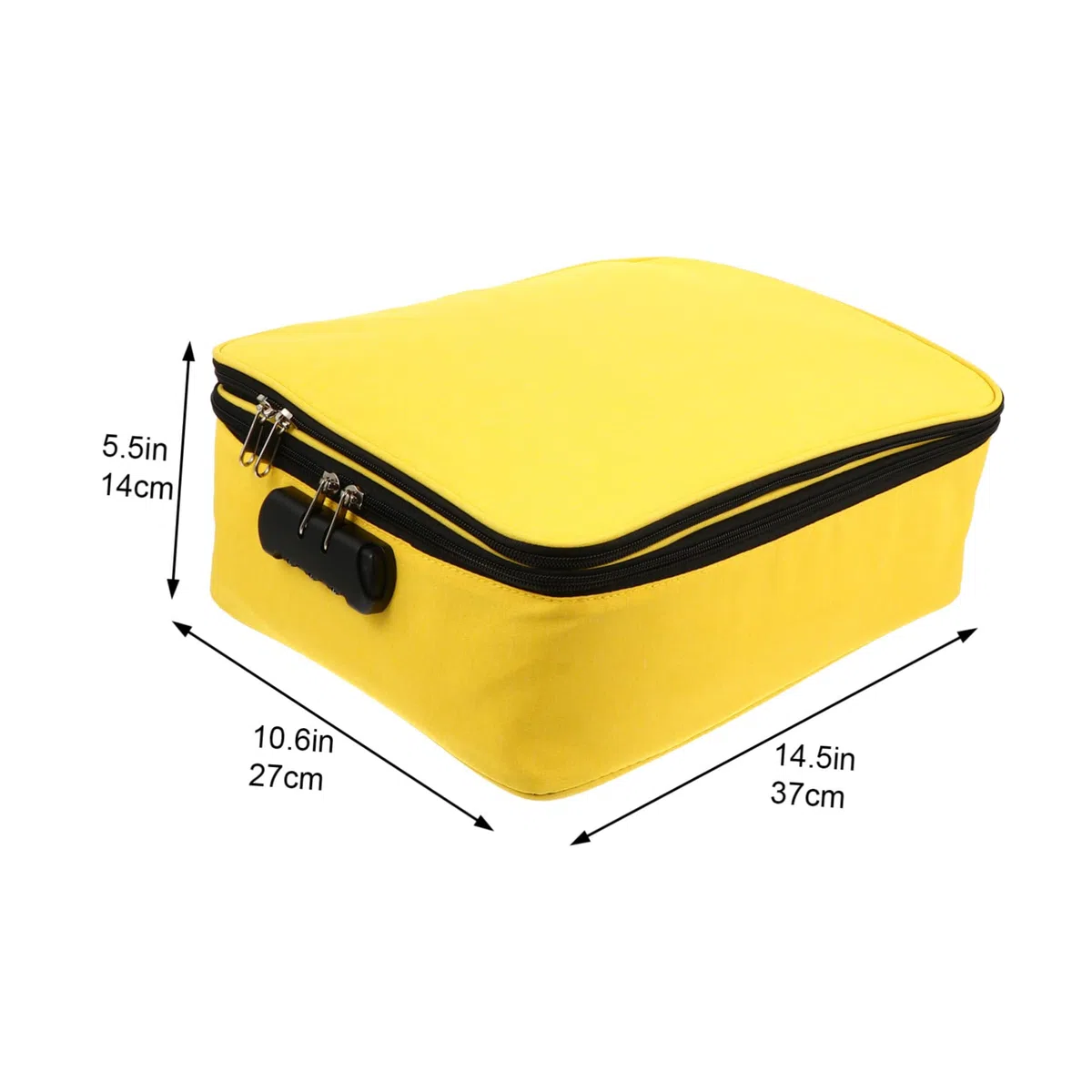 MAGICLULU Borsa Porta Documenti Viaggio Grande Capacità con Lucchetto | Tessuto Cationico Giallo, Doppia Cerniera con Codice, Cuciture Strette e Protezione Acqua