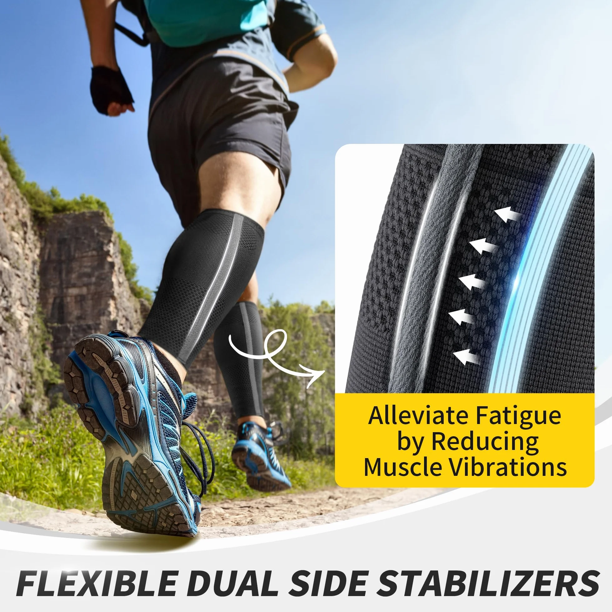 CAMBIVO Polpaccera Compressione Uomo Donna x2, Calze a Compressione, Gambaletti Compressione, Fascia Polpaccio Compressione, Calze Sportive per Corsa, Fitness, Sport, Calcio, Ciclismo, Vene Varicose