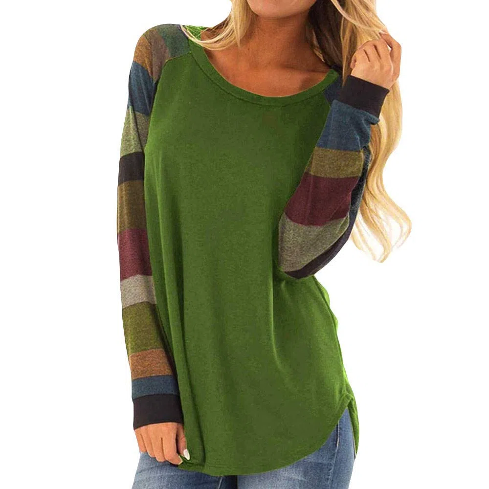 Felpa Camicetta Donna Manica Lunga Cravatta Pullover Donna Casual Top