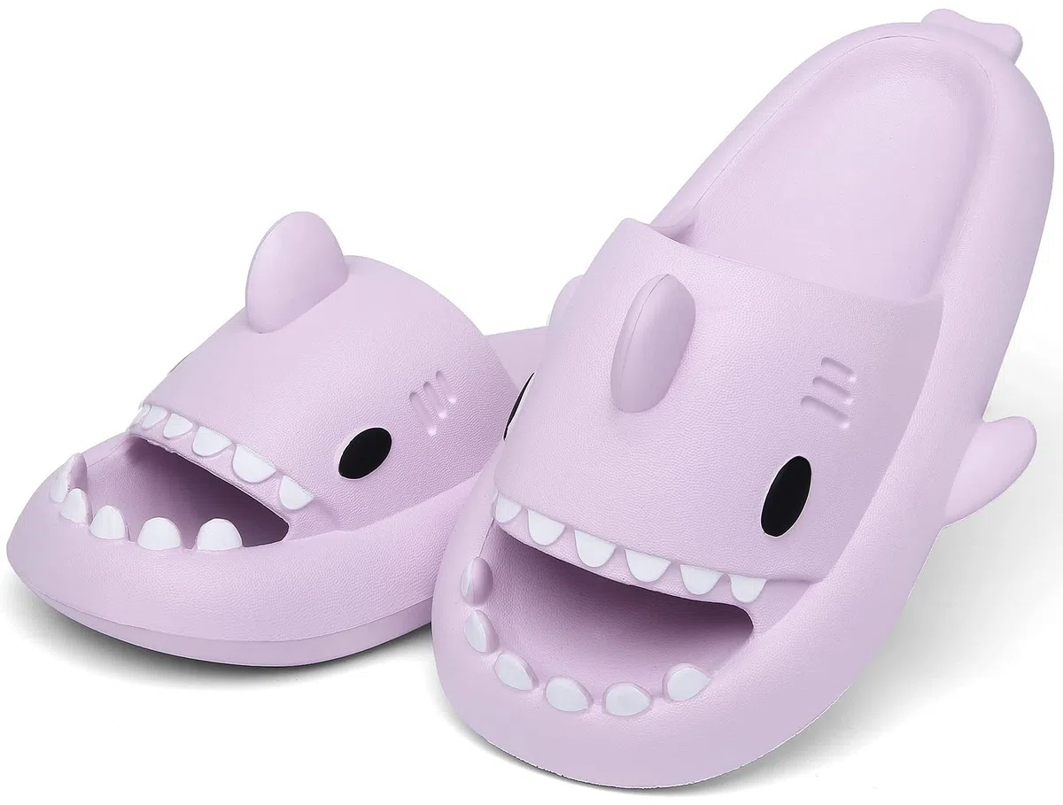Ciabatte Squalo Estive Donna Uomo Pantofole da Bagno Comode Ciabatta da Doccia Antiscivolo Sandali da Spiaggia e Piscina a Punta Aperta Shark Slides Slippers