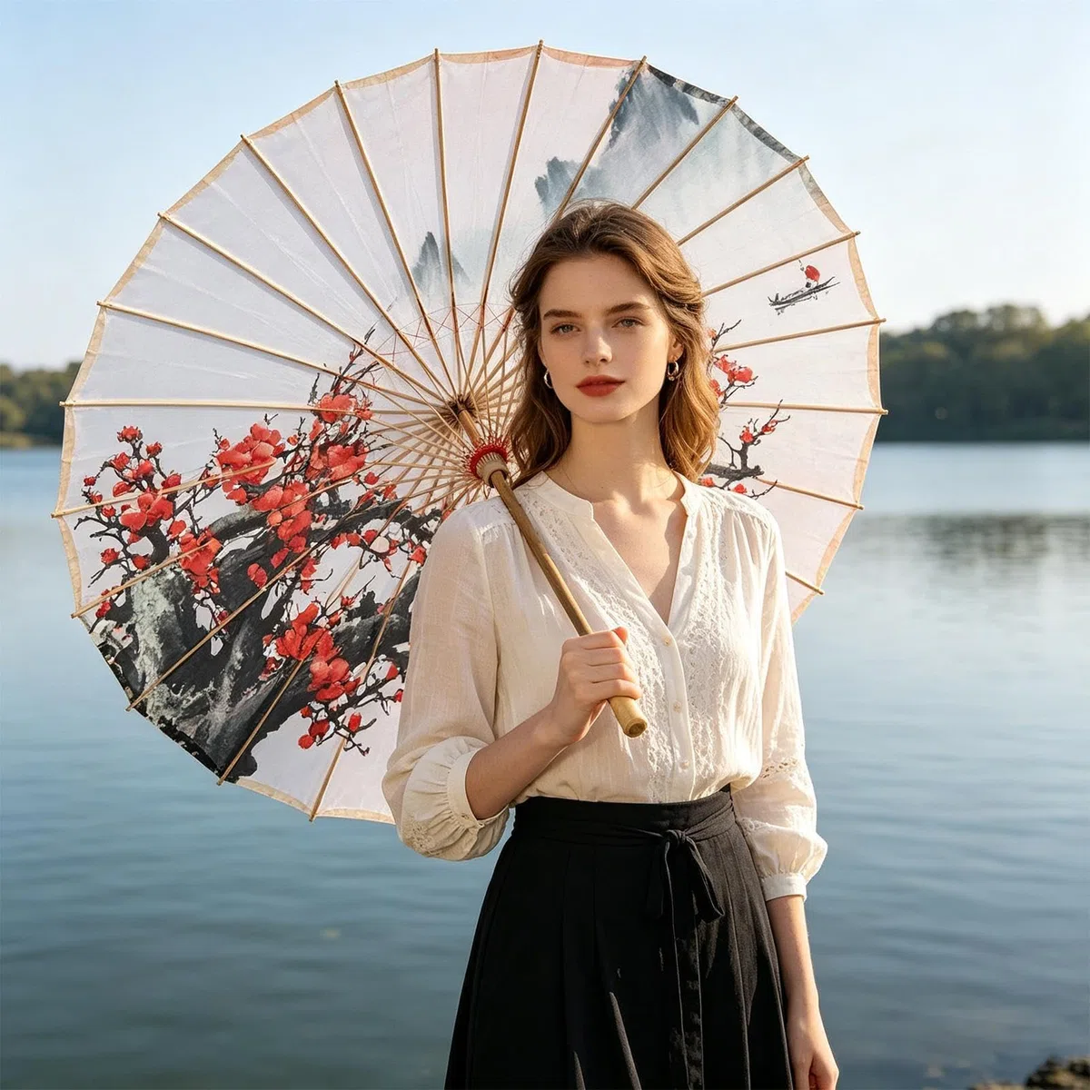 Generico Parasole Cinese,Decorativo In Stile Cinese Asiatico Classico - Arte Del Parasole Ombrello - Per Feste Di Compleanno Matrimonio Giochi Di Ruolo Festival Musicali Feste A Tema Cosplay