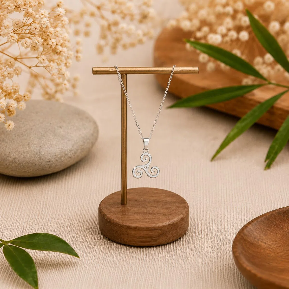 Ciondolo piccolo Triskel bretone in acciaio inossidabile – Triskelion Celtico simbolo energetico di protezione e armonia – gioiello unisex spirituale (catena non inclusa)