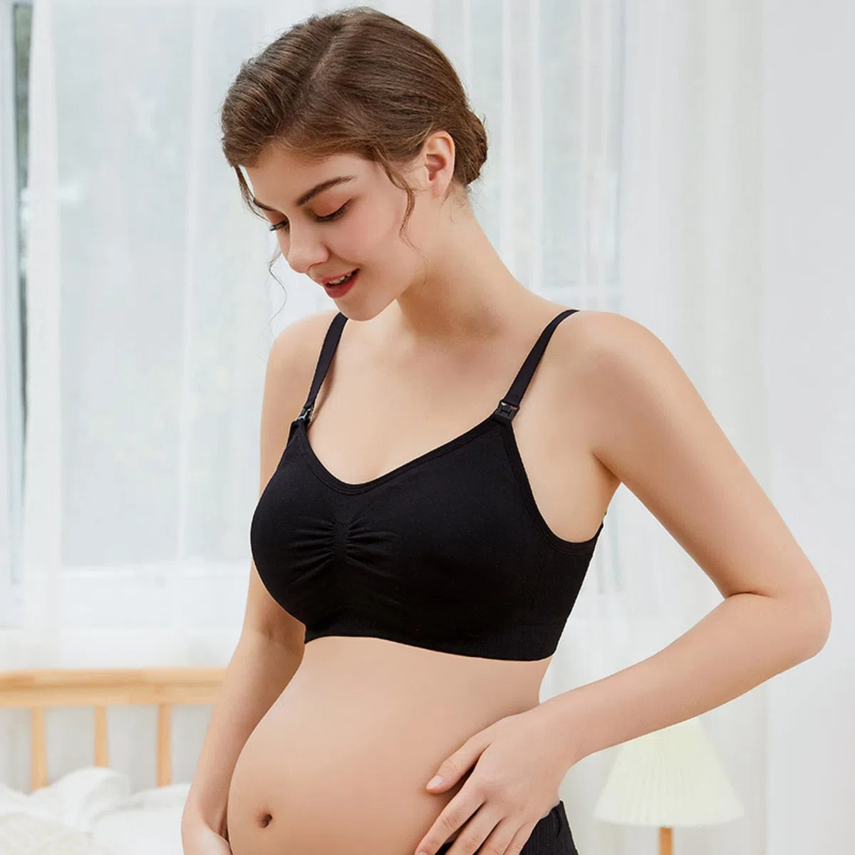 KINHA Reggiseni di maternità Reggiseno di allattamento Wirefree Vestiti di gravidanza Prevenire il rilassamento Allattamento al seno Donne Traspirante Lactancia Reggiseno