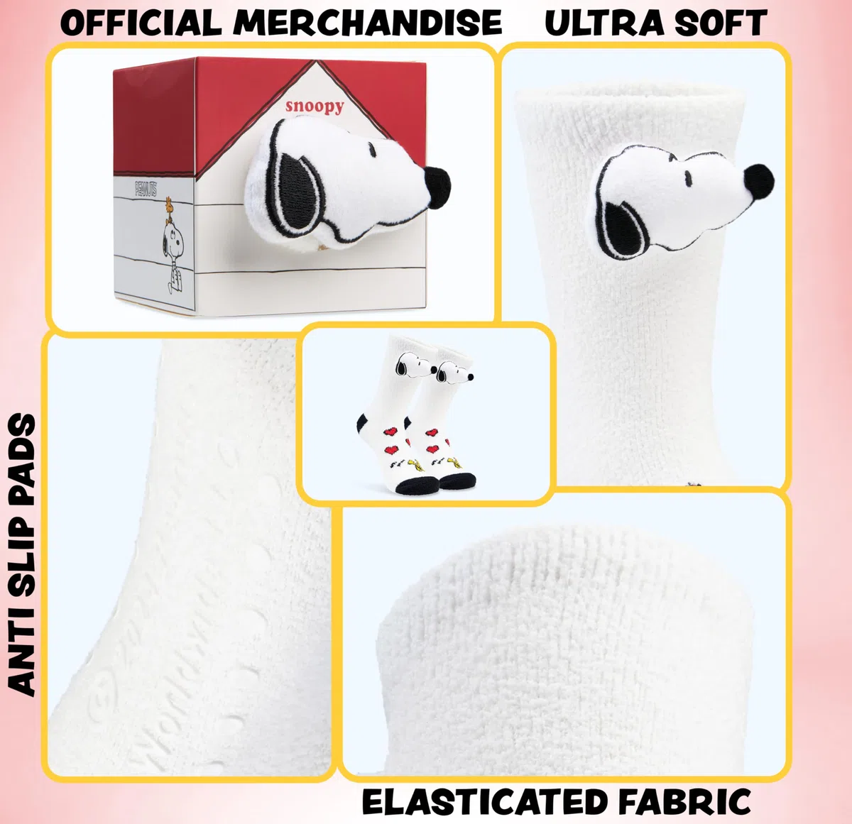 Peanuts Snoopy Soffice Calze Pantofola Donna, Calzini Antiscivolo - Regalo Donna
