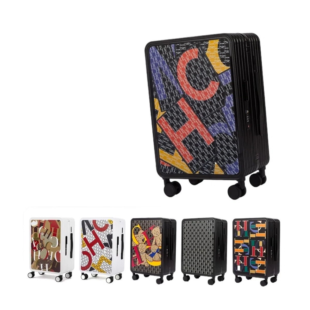 Sensore di velocità della ruota Classic Fashion Unisex New Roller Bagagli Lettera Grande Capacità Business Travel Bagagli ABS Sensore di velocità della ruota anteriore, Stile 3., One Size