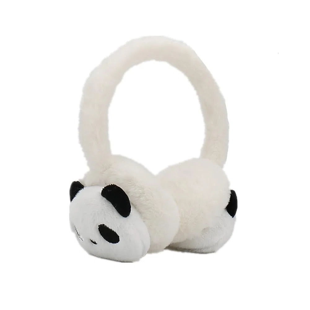 Paraorecchie di Panda Copre Orecchie Regolabile Bambina Ragazzo Paraorecchie Inverno Sci Moto Viaggio Scaldamani Peluche Caldo Copertura Orecchie Contro il Freddo Orecchio Protect Morbido