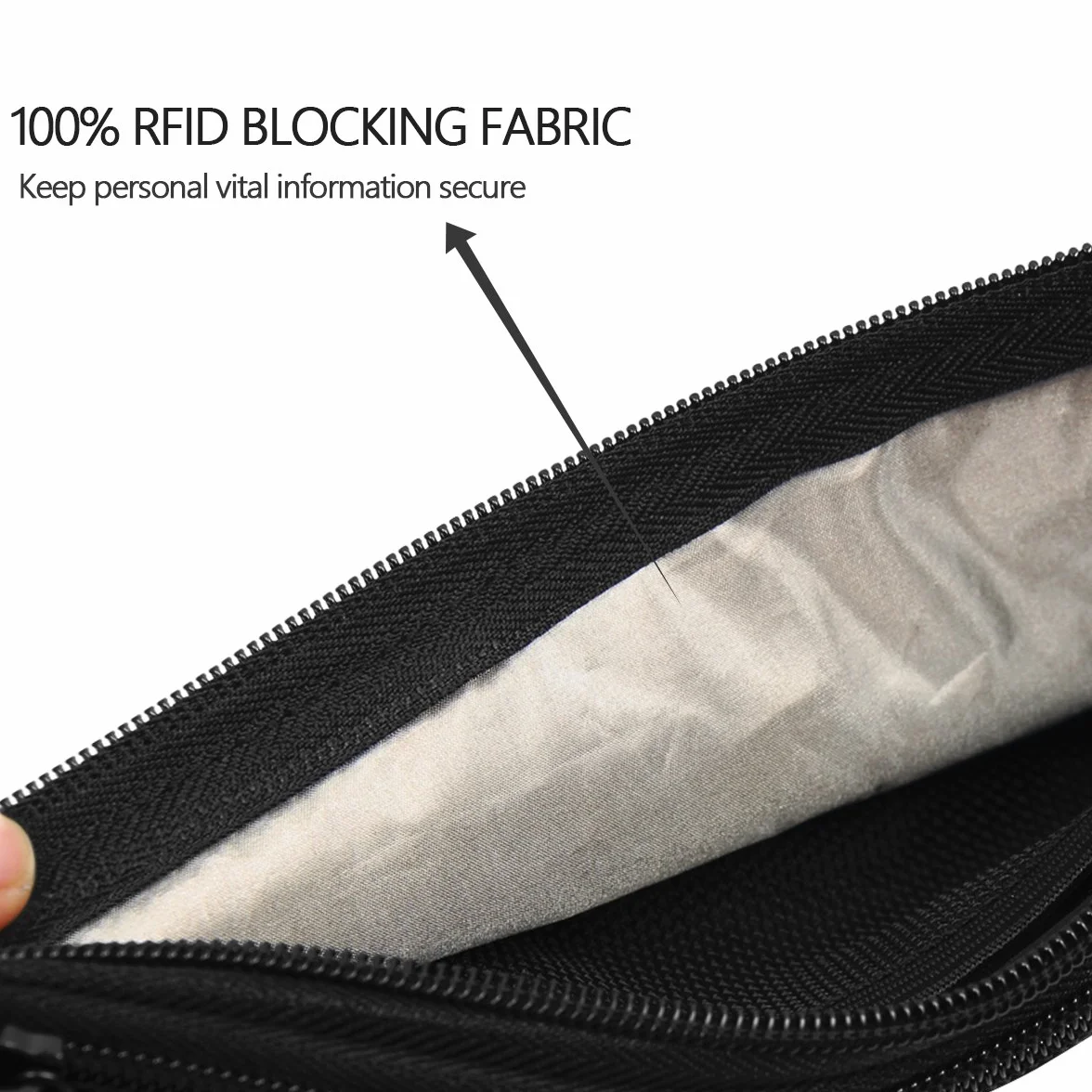 Ryaco Cintura Portasoldi Nascosta RFID, Marsupio da Viaggio Invisibile per Uomo e Donna, Portadocumenti Impermeabile Discreto Piccolo Sottile per Passaporti, Carte e Telefono, Nero