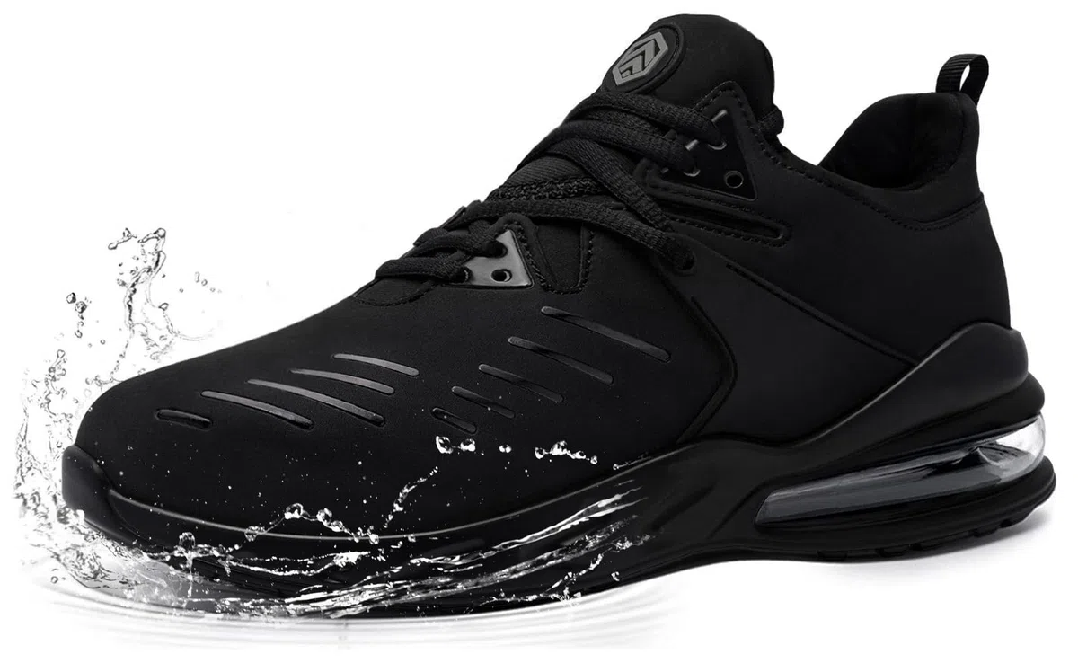 LARNMERN PLUS Scarpe Antinfortunistiche Uomo Donna SRC Antiscivolo Cucina Scarpe da Lavoro Punta in Acciaio Leggere Traspiranti Comode