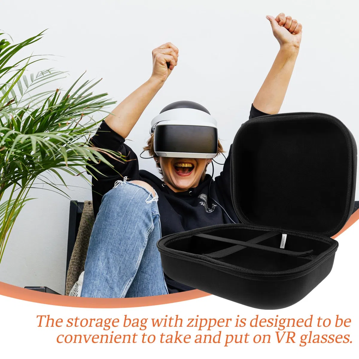 BESPORTBLE Custodia Rigida Eva Compatta e Pratica Protezione Antiurto per Occhiali Vr per Conservare Occhiali Realtà Virtuale per Viaggio e Uso Quotidiano