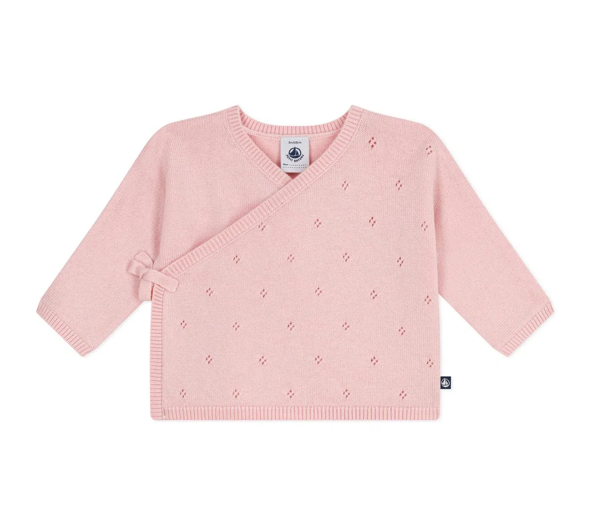 Petit Bateau Reggiseno per Bebè con Cuore Traforato, in Lana e Cotone