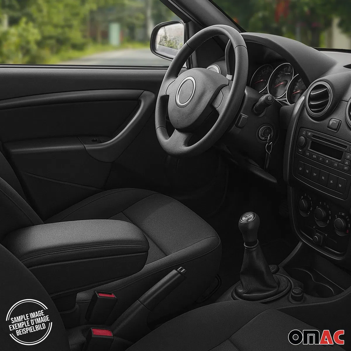 OMAC Armlehne per Fiat 500 500C 2016-2021 Facelift Modelle - Snap-On - ABS + Kunstleder - Keine Bohrung o Installation - Einfache Montage Black