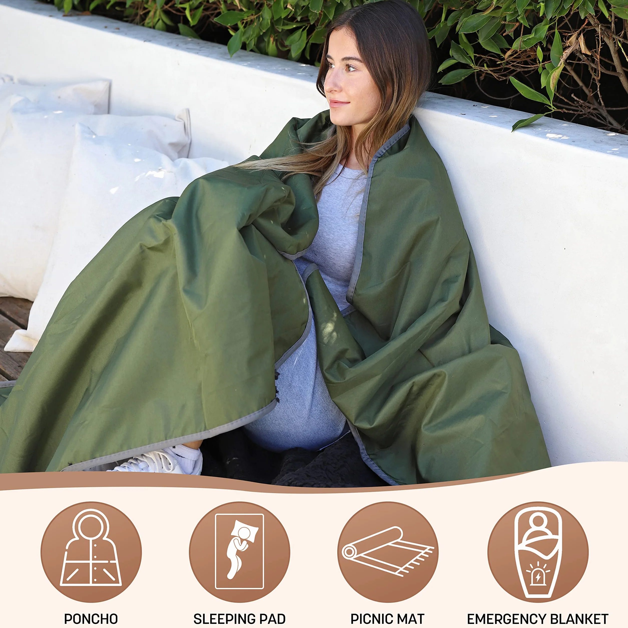 Kato Tirrinia Coperta da campeggio impermeabile, coperta da esterno cabina di dormire coperta da viaggio Sandproof caldo Picnic coperta in pile per il campeggio, viaggi, spiagge, cani e uso domestico
