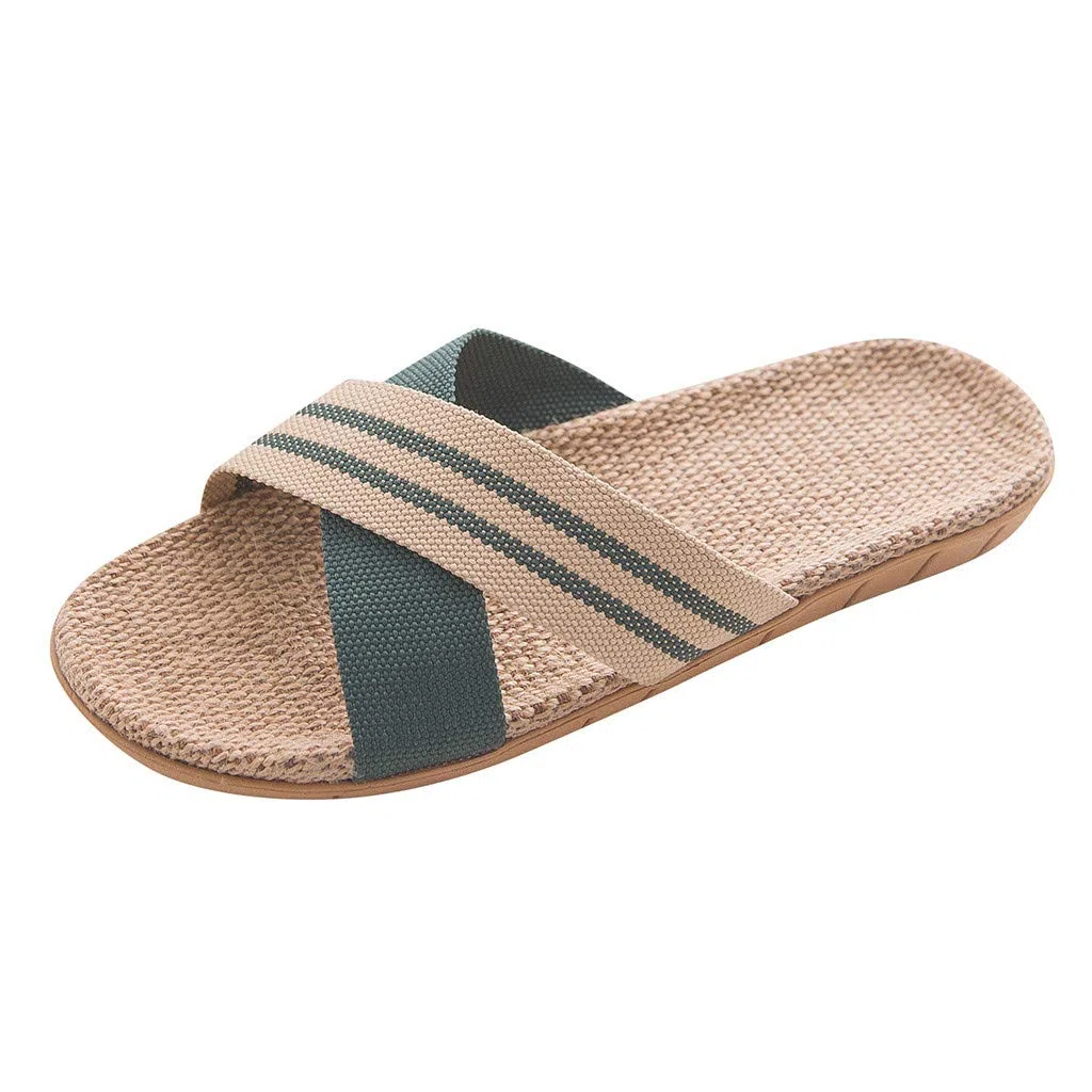 Ciabatte da Uomo in Lino Antiscivolo Pantofole Estiva Casuale Sandali Antiscivolo Ciabatta Punta Aperta Sandalo Sportivi Piatto Scarpe Leggere Comode Slippers da Spiaggia e Attività Outdoor