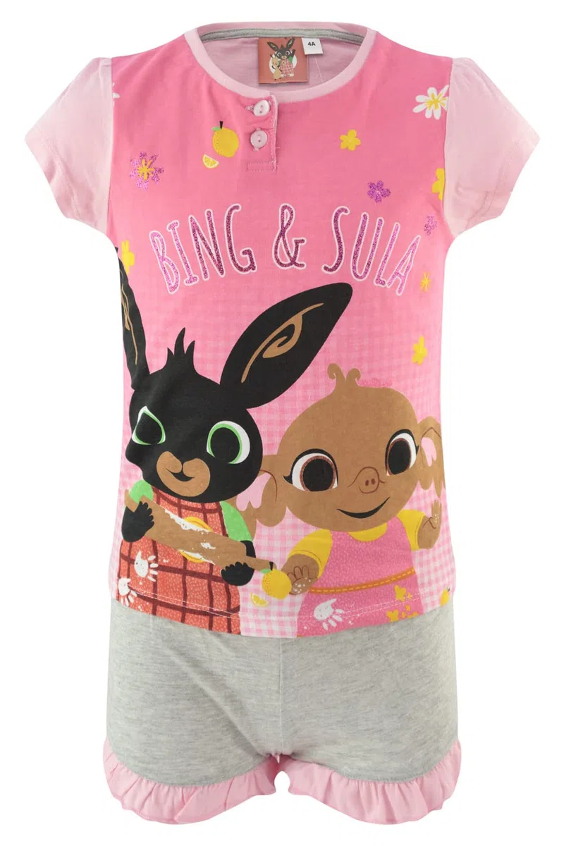 Bambina - Pigiama Completo 2 Pezzi Set Maglietta e Pantaloncino - Cotone