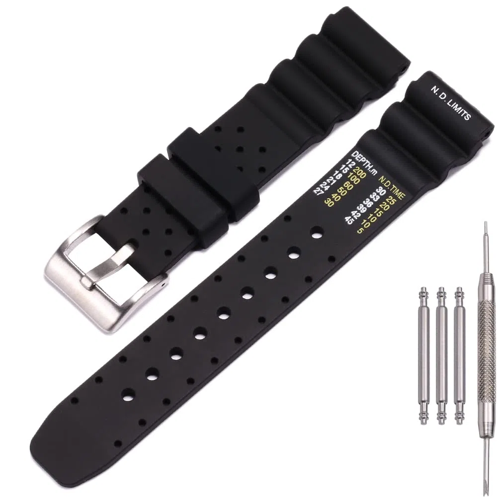 Cinturino in morbido silicone da 20 mm compatibile con Citizen Hyper Aqualand Duplex Promaster da uomo cinturino impermeabile da polso accessori