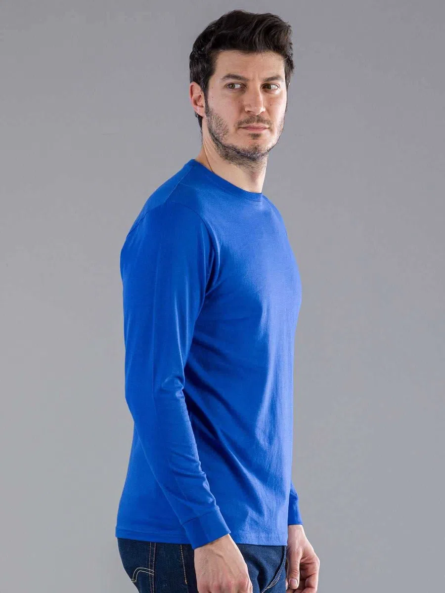 T Shirt Uomo - Maglietta Manica Lunga Cotone, Tshirt Maglia Maniche Lunghe da Lavoro, T-Shirt Tinta Unita