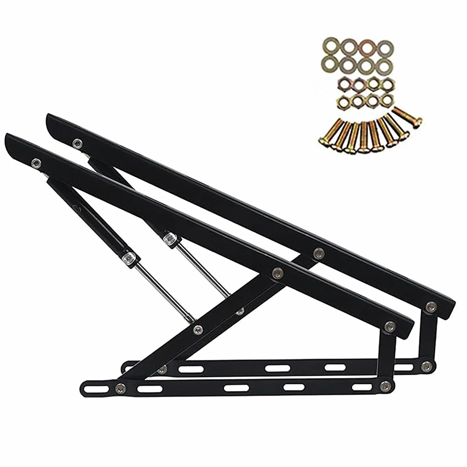 Kit di sollevamento for letto pieghevole con molla a gas, for impieghi gravosi, kit for a, ferramenta for mobili(Black,1500mm)