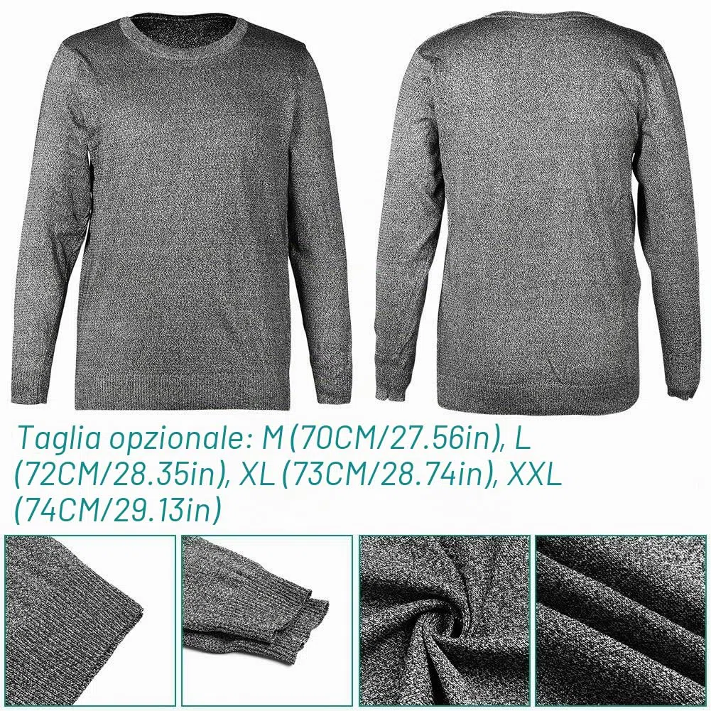 Giubbotto Antitaglio e Gilet Protettivo Uomo in Kevlar - Abbigliamento di Sicurezza Livello 5 per Protezione Personale e Lavoro, Maglia Antitaglio Anti-Stiletto e Indumenti Protettivi
