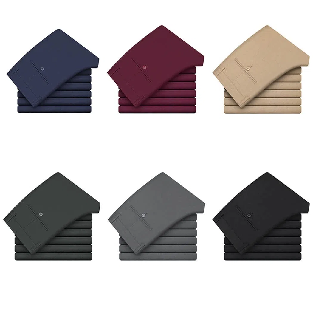 keusyoi Primavera Estate Dritto Pantaloni Da Uomo Pantaloni Da Affari Rosso Nero Blu Solido Colore Formale Pantaloni Di Grandi Dimensioni, Grigio Chiaro9, 33 W