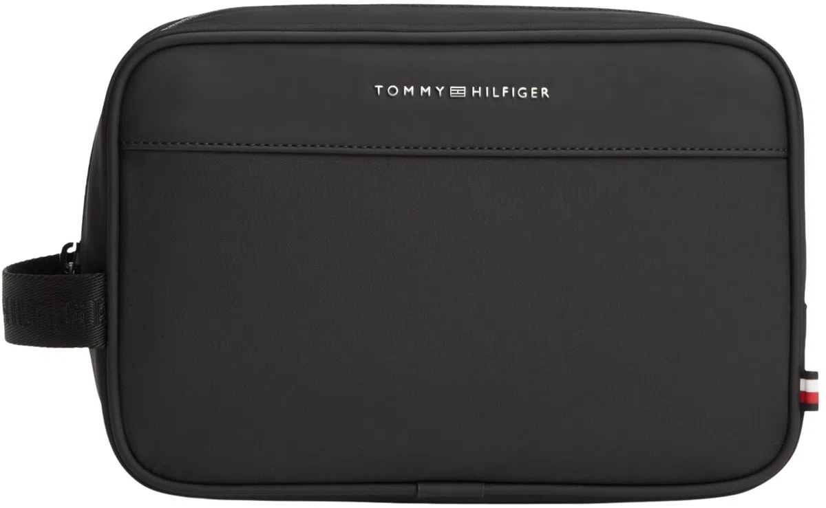 Tommy Hilfiger TH Repreve Washbag Am0am14153, Borsa da Bagno Uomo, Black (Black), One Size