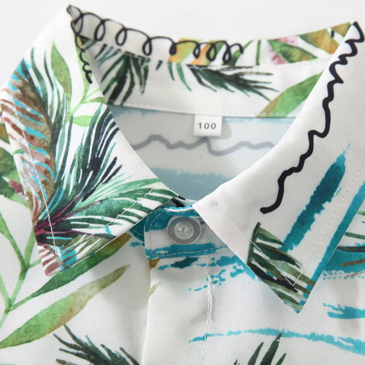 Camicie hawaiane per ragazzi Camicia con bottoni a maniche corte estiva spiaggia tropicale stampato camicie casual per bambini albero di cocco divertente top A15
