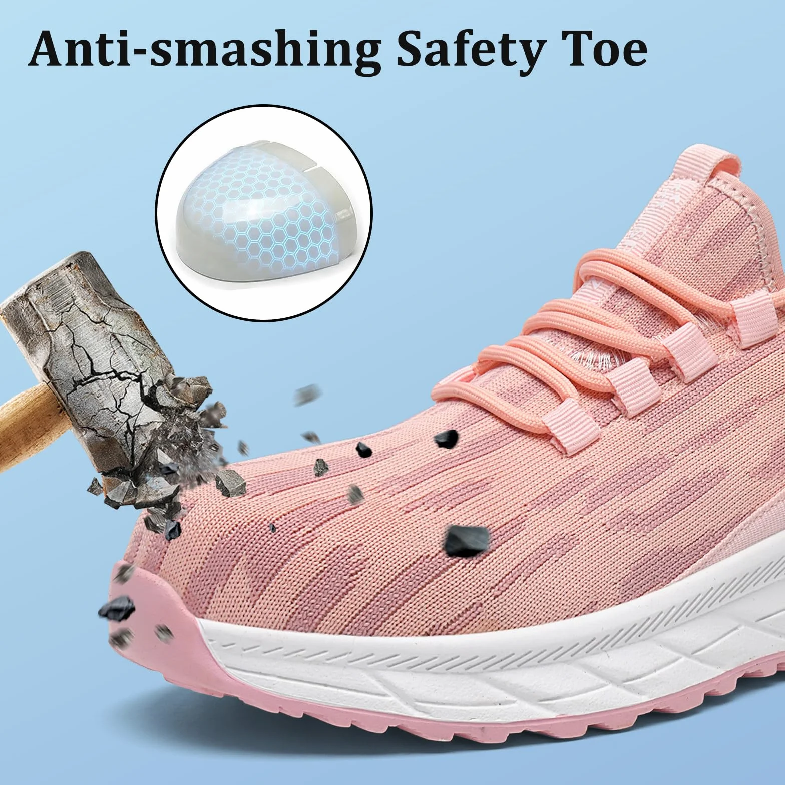 SPIEZ Antistatiche Scarpe Antinfortunistiche Donna S1P Comode, Slip-on Scarpe da Lavoro con Suole Intermedie Anti-Perforazione, Antiscivolo Safety Shoes Traspiranti
