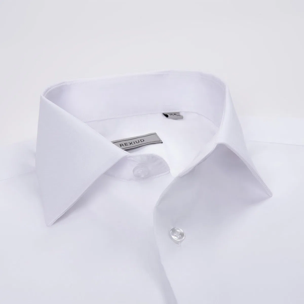 Camicia da uomo elasticizzata, colletto Windsor, polsini francesi, camicia formale a maniche lunghe con colletto rimovibile, tinta unita