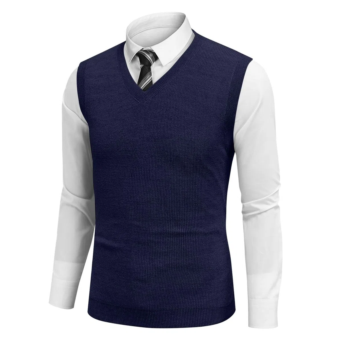 Canottiera Uomo Estiva, Canotta Uomo Spalla Larga Gilet da Senza Maniche in Maglia Gilet da con Scollo a V Gilet da Primaverile Semplice Senza Maniche in Maglia