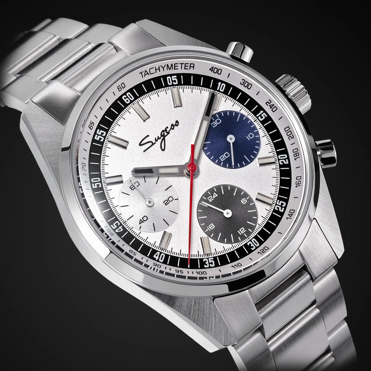 S465.TE.S Crono Heritage Fashion Cronografo Meccanico Uomo Orologio Acciaio Gabbiano 1963