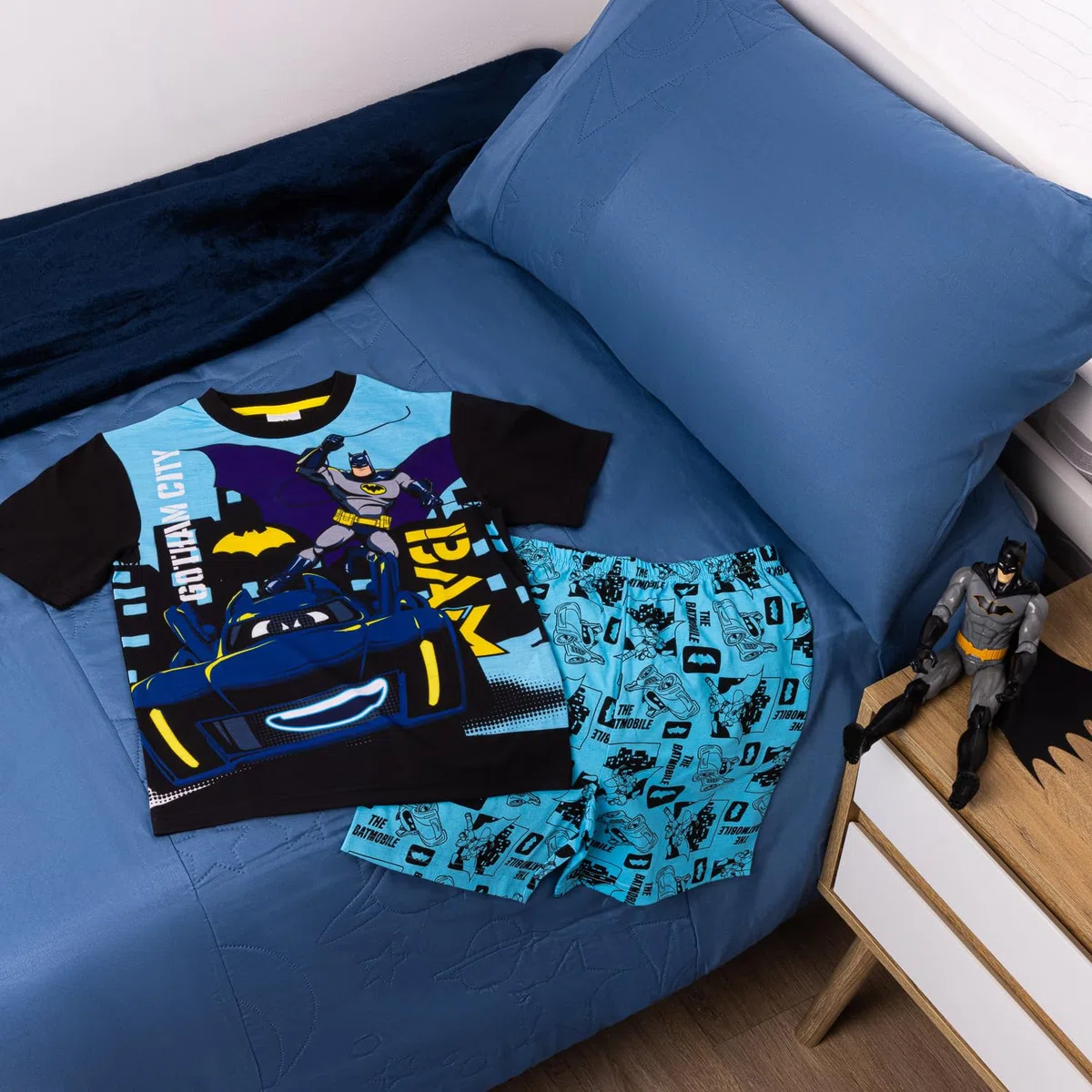 DC Comics Pigiama da ragazzo Batman, set pigiama corto Batman, biancheria da notte in cotone, abbigliamento da notte per bambini da 2-3 a 7-8 anni