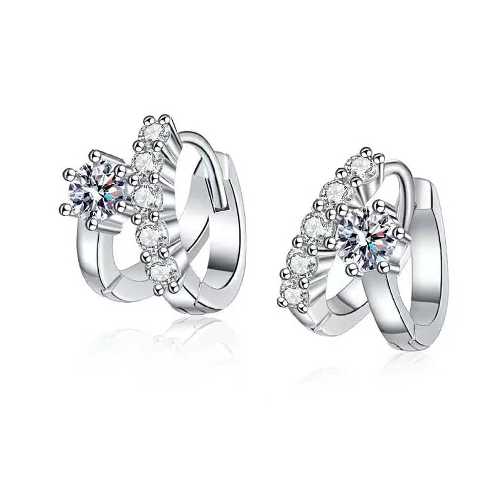 Piccolo Cerchio Moissanite Orecchini A Cerchio Argento Sterling Moissanite Huggie Orecchini per Le Donne Femminile Piccoli Gioielli Regali
