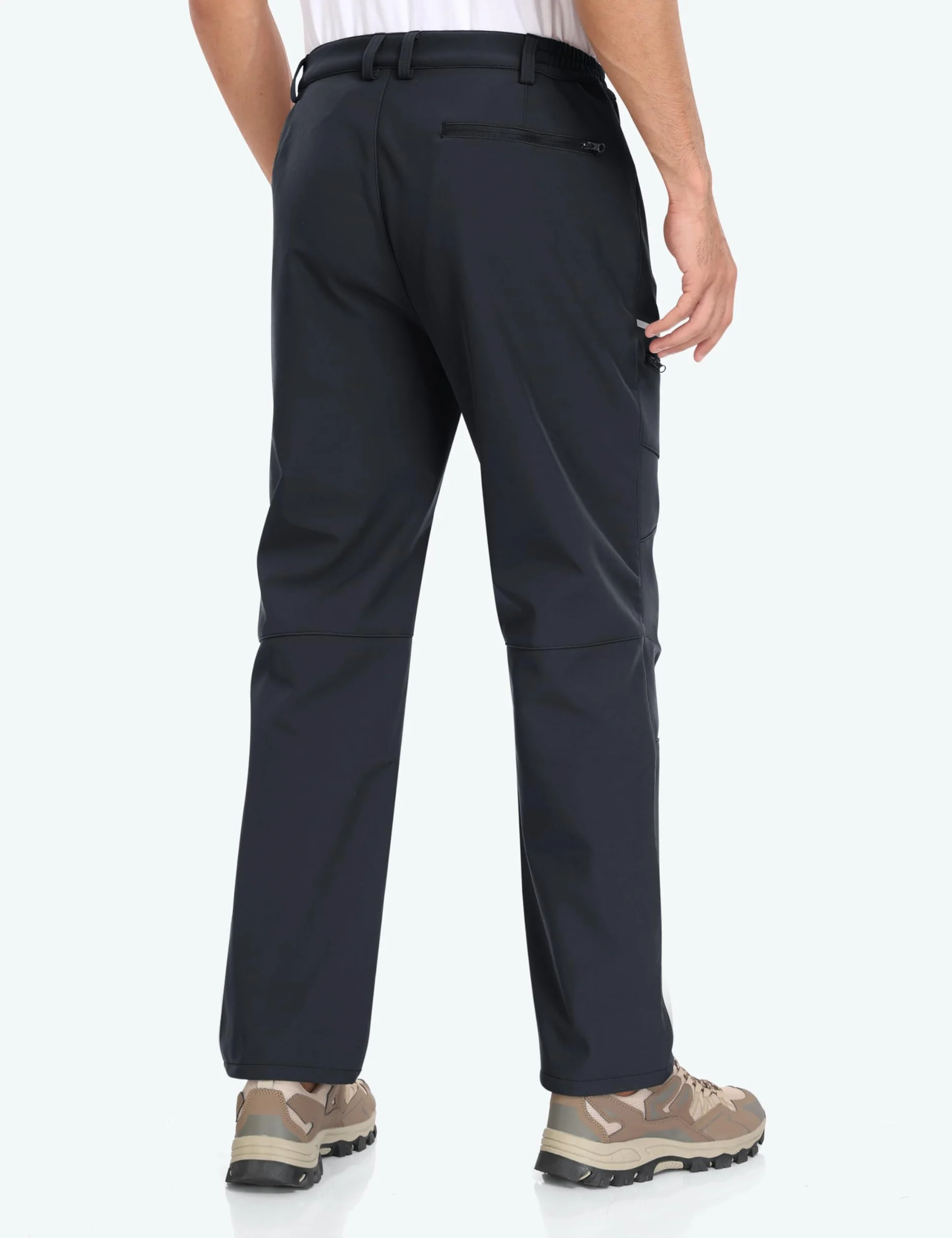 MoFiz Pantaloni Escursionismo Uomo Softshell Pantaloni da Sci Trekking Montagna Invernali Antivento Impermeabile Termico Funzionali Pantalone da Lavoro Calda Fodera in Pile
