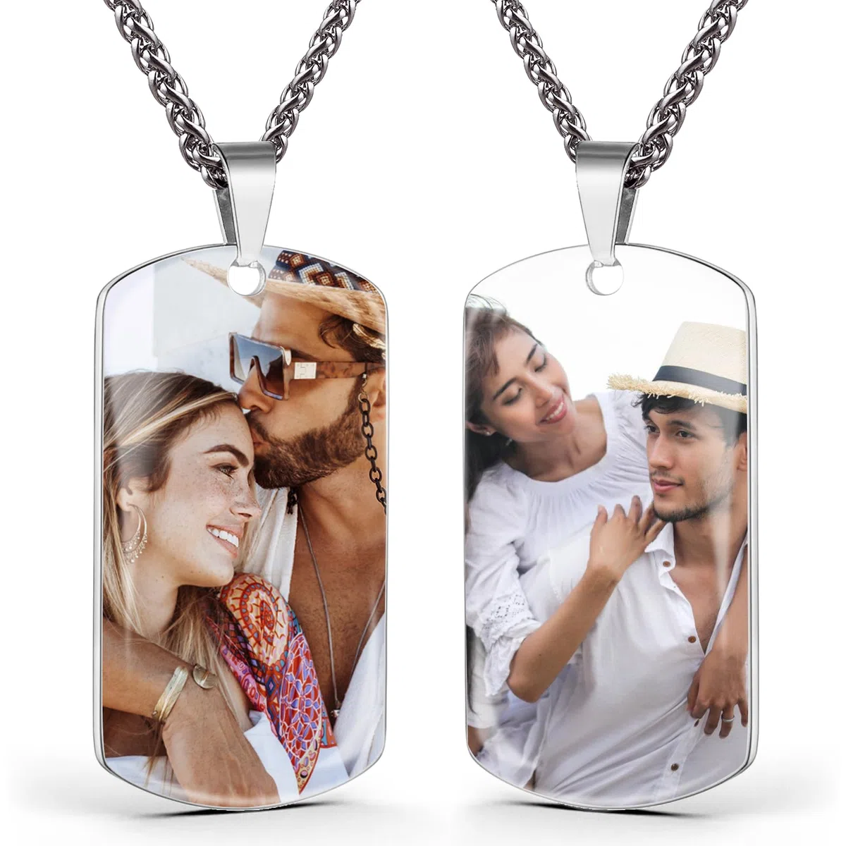 AAQ collana con foto personalizzata - Collana personalizzata con foto e testo per uomo e donna, Regalo donna uomo personalizzato per compleanno e Natale