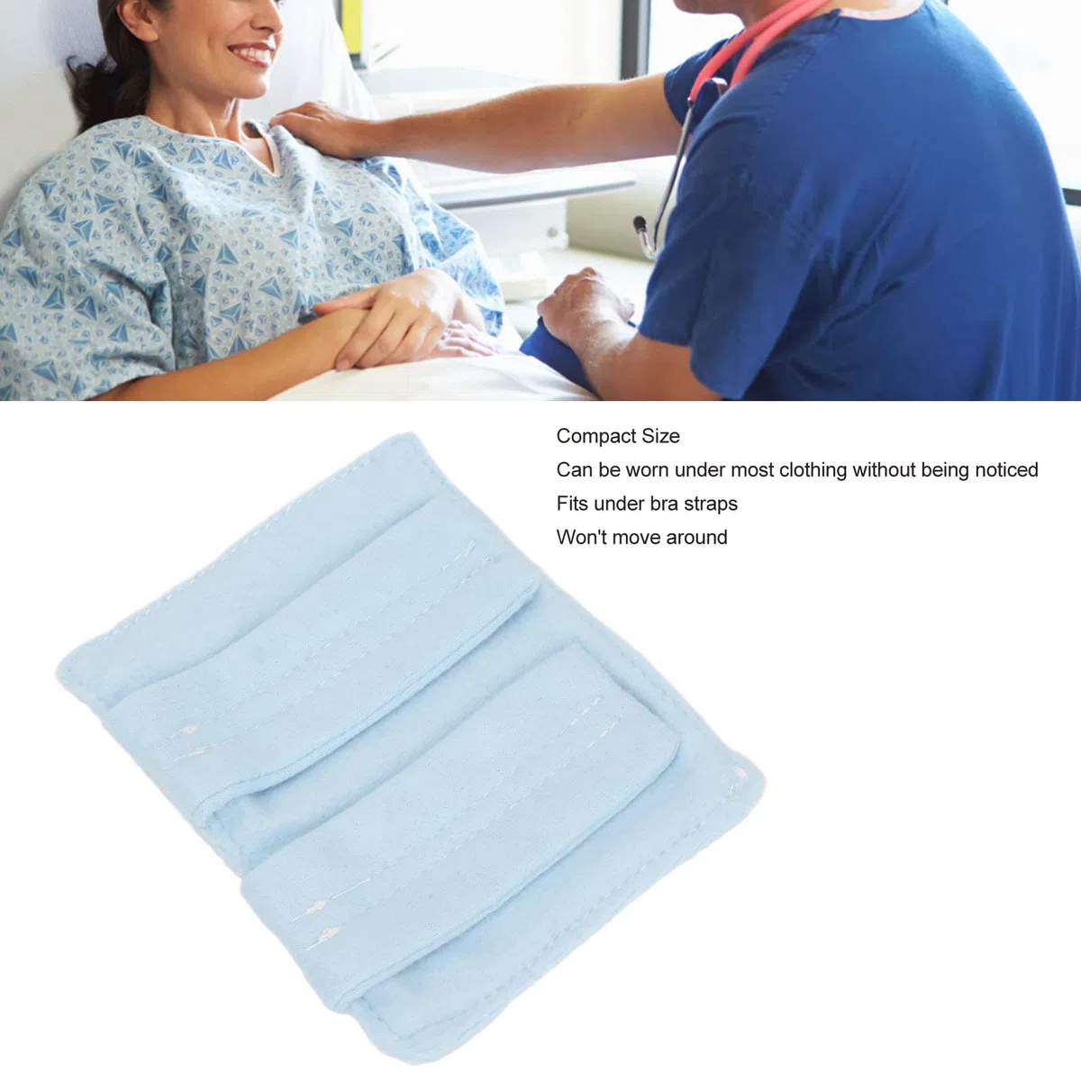 Cuscino per Pacemaker, Morbido per Prevenire lo Scivolamento del Reggiseno, Protezione per il Torace Post Intervento Chirurgico per il Recupero della Chirurgia del Seno (Blu)