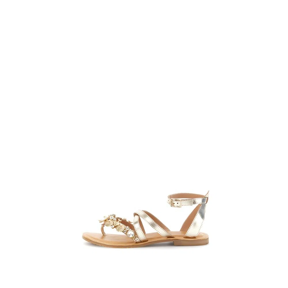 CAFèNOIR - Sandali Infradito Flat In Pelle E Accessorio Gioiello, Da Donna