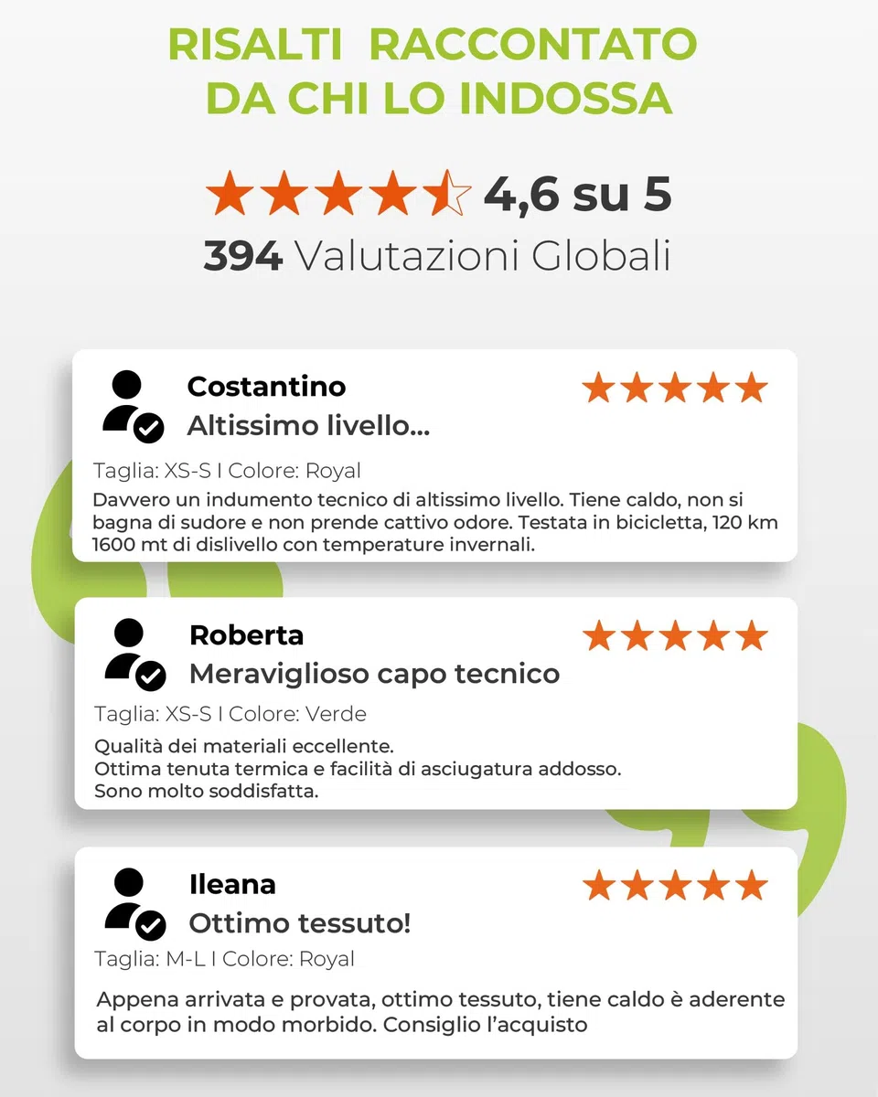 Risalti Maglia Termica Uomo e Donna Lana Merino - Intimo Termico Unisex Manica Lunga Traspirante, Abbigliamento Termico Invernale Senza Cuciture - Made in Italy