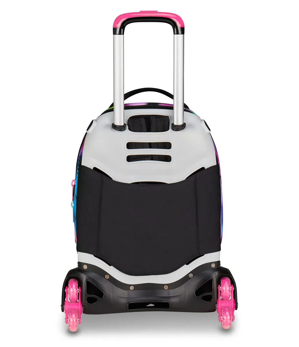 Seven Trolley Scuola Jack 3 Ruote Detach Write Down, Fucsia Azzurro, Zaino Con Carrello Sganciabile Da 37 Litri, Tasca Borraccia, Zainetto Staccabile, Multiuso e Spazioso, Per Scuola Elementare e